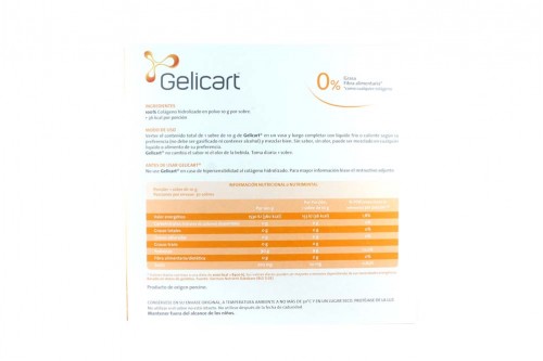 Gelicart Colágeno Hidrolizado Caja Con 30 Sobres Con 10 g C/U