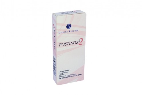 Postinor-2 0.75 Mg Caja Con 2 Comprimidos Rx1