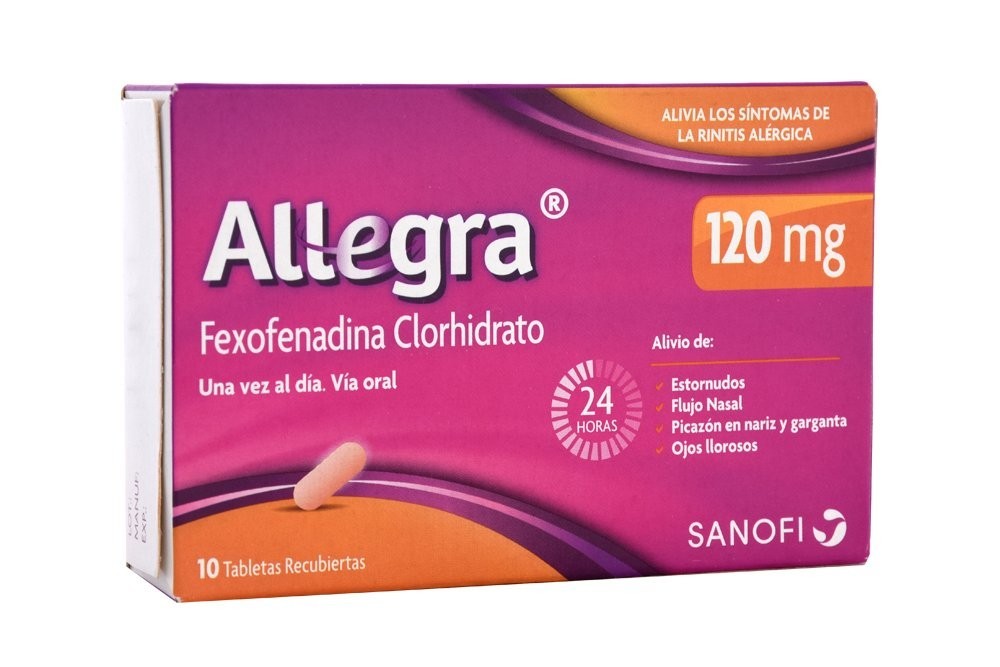Allegra 120 Mg Caja Con 10 Tabletas Recubiertas