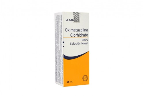 Oximetazolina Clorhidrato 0.05% Solución Nasal Caja Con Frasco Con 15 Ml