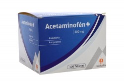 Aceminofén 500 mg Una Caja Con 100 Tabletas