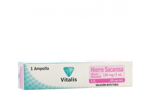 Hierro Sacarosa 100 mg /5 mL Caja Con 1 Vial Rx