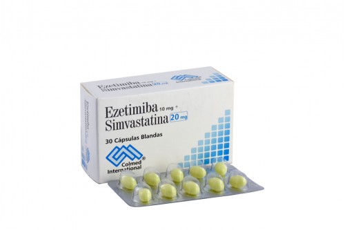 Ezetimiba Simvastatina 10 mg/20 mg Caja Con 30 Comprimidos Rx Rx1