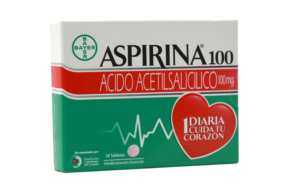 Aspirina 100 mg Bayer Caja Con 28 Tabletas