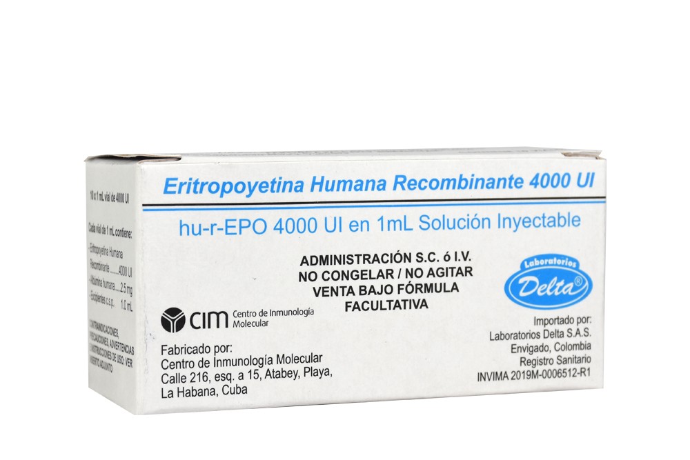 Eritropoyetina Humana Recombinante 4.000Ui/mL En Caja Con 1 Ampollas Rx Rx1 Rx3 Rx4_duplicado