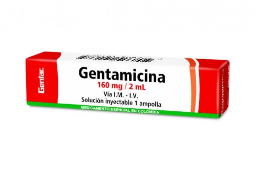 Gentamicina 160 Mg / 2 mL Caja Con Ampolla Rx2