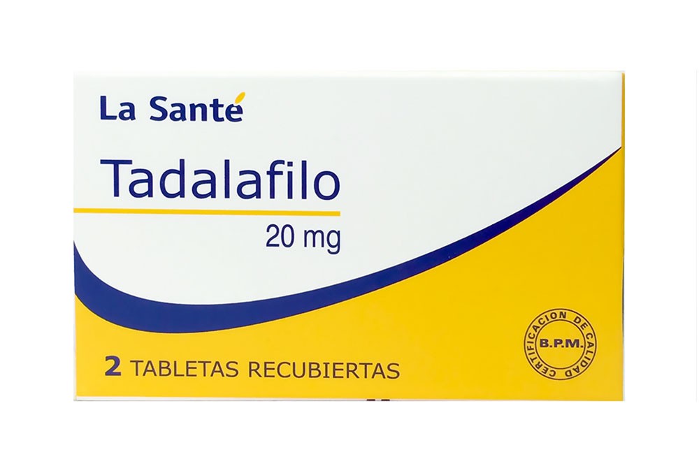 Tadalafilo La Santé 20 mg Caja Con 2 Tabletas Recubiertas Rx Rx4