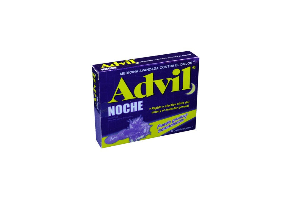 Advil Noche 25-200 mg Caja Con 10 Cápsulas Blandas