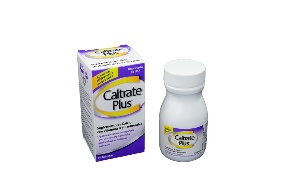 Caltrate Plus Oral Frasco De 30 Tabletas