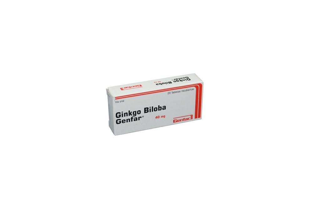 Ginkgo Biloba Genfar 40 Mg Oral Caja De 20 Tabletas