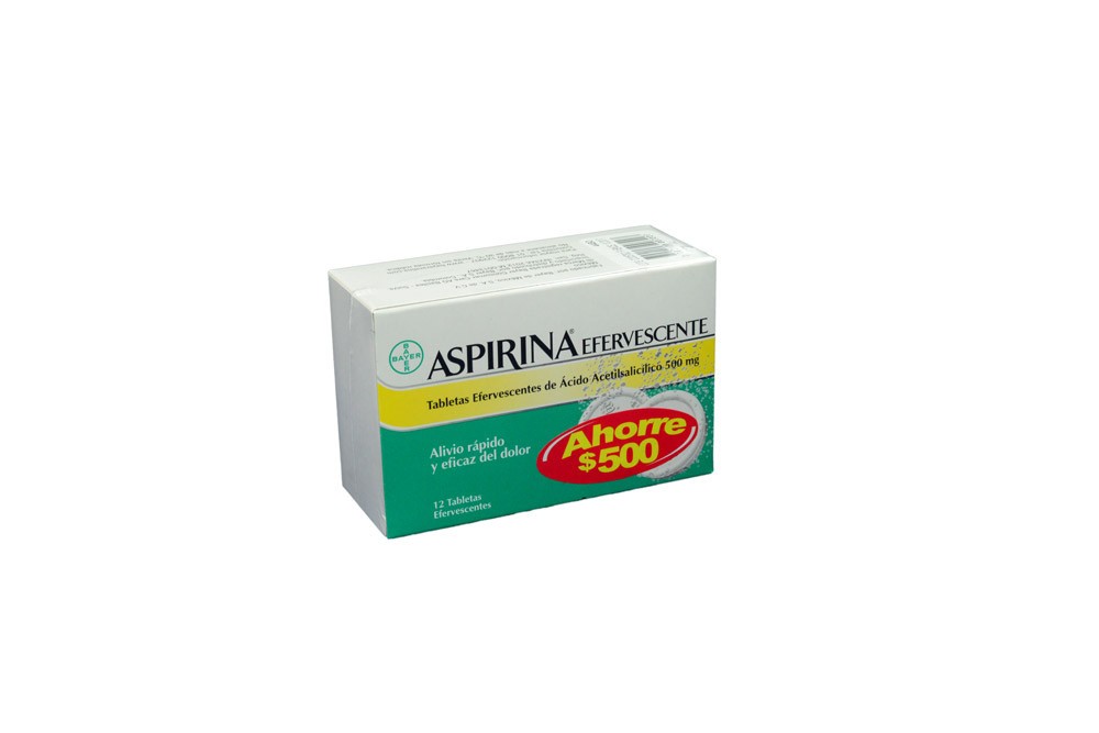 Aspirina Oral Caja De 12 Tabletas Efervescente