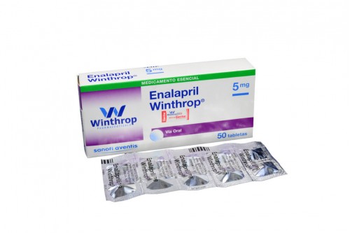 Enalapril Genfar 5 Mg Oral Caja De 50 Tabletas
