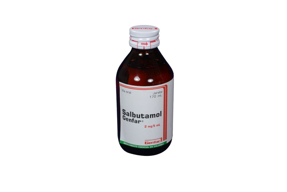 Salbutamol Genfar Solución 2 Mg/5ml Oral Frasco De 170 mL
