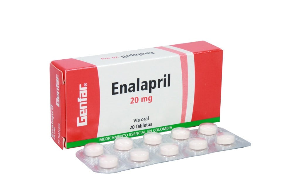 Enalapril Genfar Tabletas 20 Mg Oral Caja De 20 Tabletas