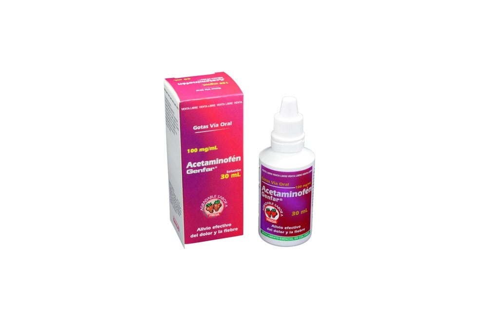 Acetaminofen Genfar Solución 100 Mg/mL Oral Frasco De 30 mL