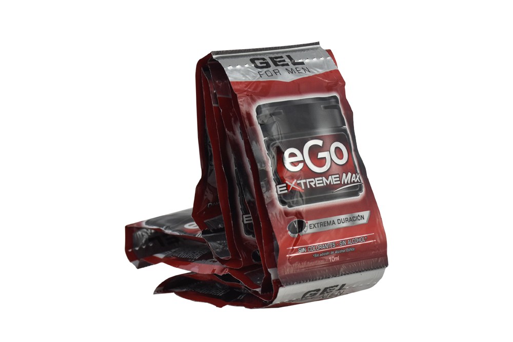 Gel Ego For Men Extreme Max Caja Con 10 Sobres Con 10 mL