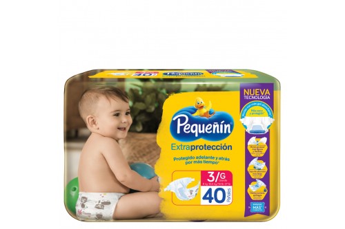 Pañal Pequeñín Extra Protección Etapa 3 Paquete Por 40 Unds