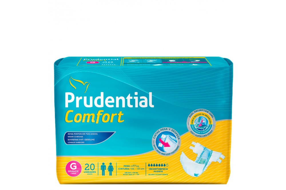 Pañal Prudential Confort Grande Paquete Con 20 Unidades