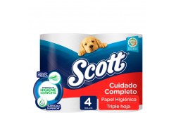 Papel Higienico Scott Cuidado Completo Por 4 Rollos