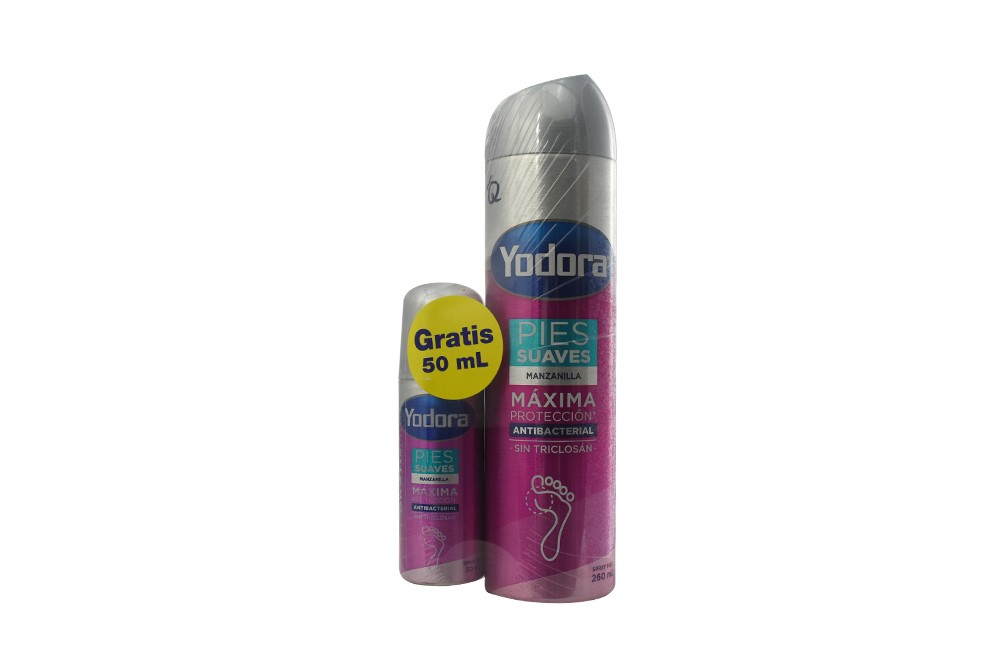 Desodorante Yodora Spray Pies Suave Women Frasco Con 260 ml + Desodorante Con 50 mL