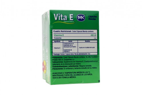 Vitamina Vita E Mk 400 Ui Pague 1 Lleve 2 En Caja Por 30 Capsulas