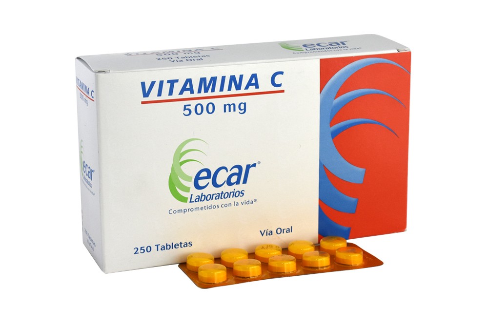 Vitamina C 500 Mg Ecar Caja Con 250 Tabletas