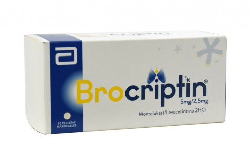 Brocriptin 5/2.5 mg Caja Con 30 Tabletas Masticables Rx Rx4