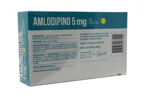 Amlodipino 5 Mg Caja Con 300 Tabletas Laproff Rx Rx4