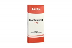 Montelukast 4 mg Genfar Caja Con 30 Tabletas Masticables Rx1