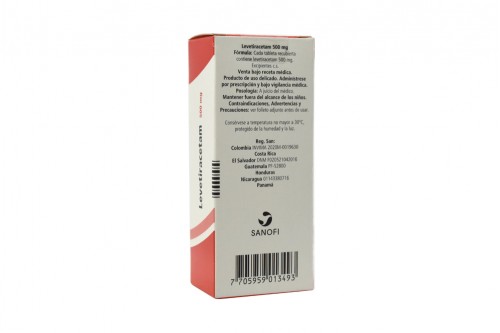 Levetiracetam 500 mg Caja x 30 Tabletas Rx Rx1