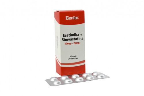 Ezetimiba Simvastatina 10/20 Mg Genfar Caja Con 30 Tabletas Rx Rx1
