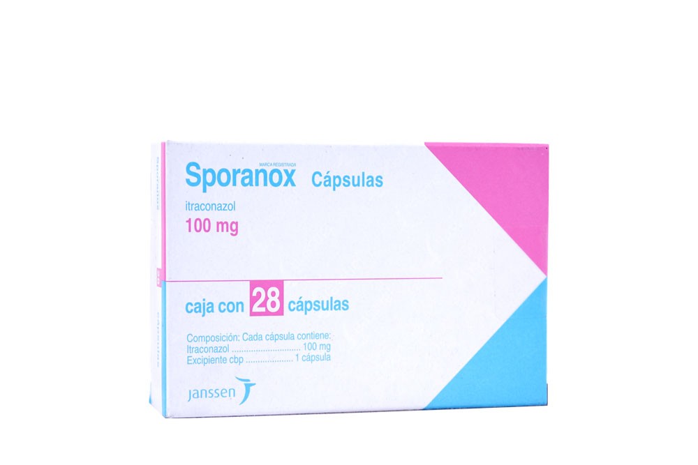 Sporanox 100 mg Caja Con 28 Cápsulas Rx Rx1 Rx2
