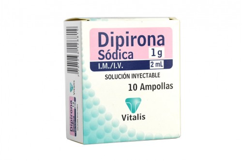 Dipirona 1 Gr/2 mL Vitalis Genérico Caja Con 10 Ampolla Rx