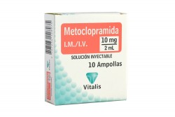 Metoclopramida 10 mg/2 mL Vita Caja Con 10 Ampollas