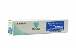 Hioscina N-Butil Bromuro  20 mg + Dipirona  2.5 gr Caja Con 1 Vial Con 5 mL Rx