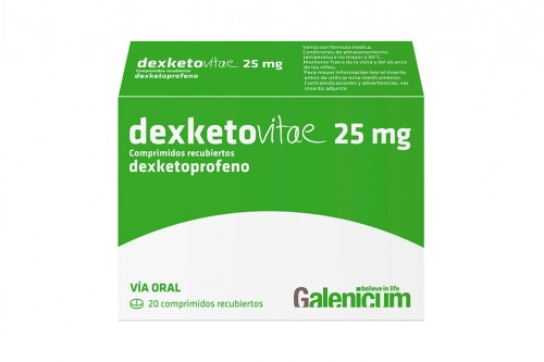 Dexketovitae 25 mg Caja Con 20 Comprimidos Recubiertos Rx