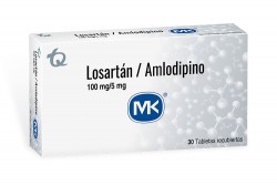 Losartan 100 mg / Amlodipino 5 mg MK Caja Con 30 Tabletas Rx
