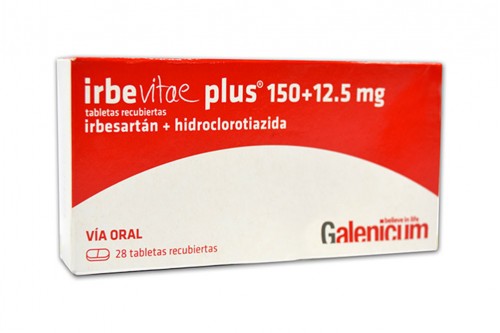 Irbevitae Plus 150 + 12.5 mg Caja Con 28 Tabletas Recubiertas Rx Rx4