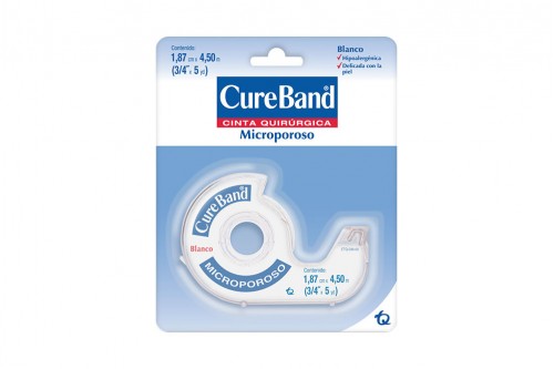 Cinta Quirurgica Cureband Blanco 1,87 Cm X 4,50 M (3/4" X 5 Yd) Microporoso En Caja Por 1 Unidad