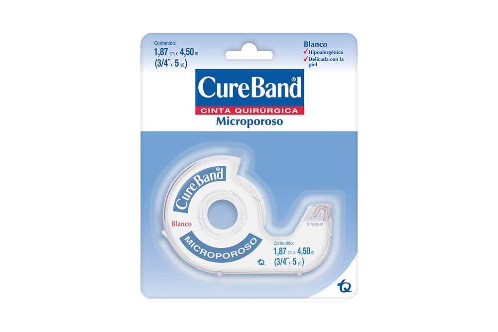 Cinta Quirurgica Cureband Blanco 1,87 Cm X 4,50 M (3/4" X 5 Yd) Microporoso En Caja Por 1 Unidad