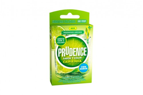 Preservativos Prudence 52 Mm Ancho Caipirinha En Caja Con 3 Unidades