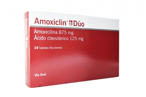 Amoxiclin Duo 875/ 125 mg Caja Con 14 Tabletas Recubiertas Rx Rx2