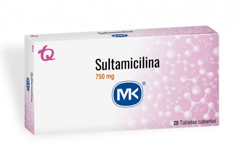 Sultamicilina 750 Mg MK Caja De 20 Tabletas Cubiertas Rx Rx2