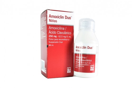 Amoxiclin Duo® Niños Polvo Para Reconstituir A Suspensión Oral, Frasco Con 90 mL Rx Rx2