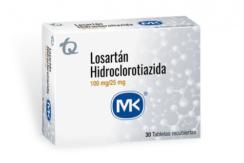 Losartán/Hct 100/25 Mg Caja Con 30 Tabletas Rx4