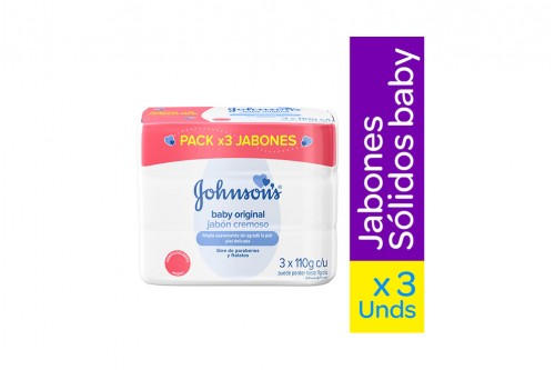 Jabón Johnson´s Baby Cremoso Original 3 Con 110 g - ID REUSAR