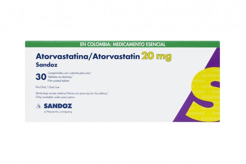 Atorvastatina Sandoz 20 Mg Oral En Caja Con 30 Unidades Col Rx Rx4