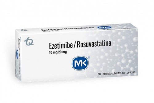 Rosuvastatina 20 + Ezetimibe 10 mg MK Caja Con 30 Tabletas Rx
