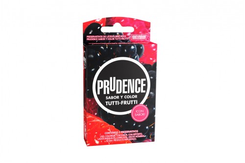 Preservativos Prudence Latex 52 Mm Sabor Tutti Frutti Caja Con 3 Unidades