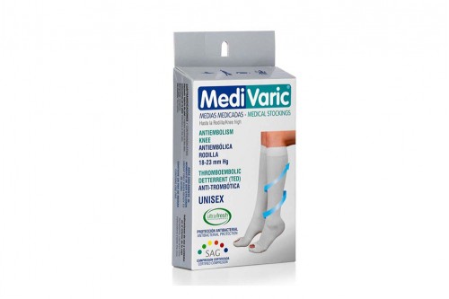 Medias Anti Embolica Medivaric Rodilla Caja Con 1 Par